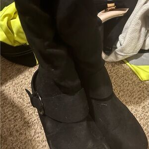 Classic Black Buckle Women's Boots
